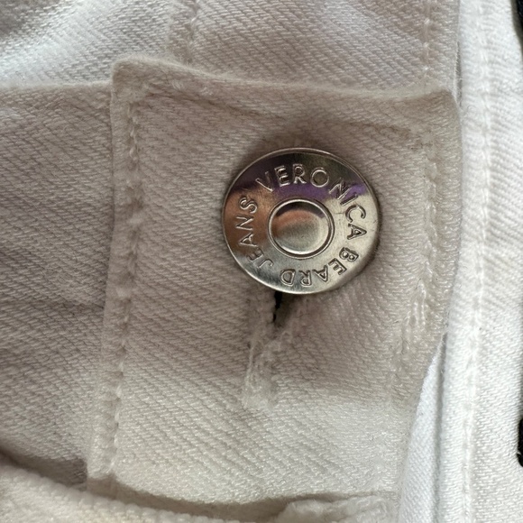 Veronica Beard Kate Crop Denim Jeans White Stretch Skinny Mid-Rise Women Sz 26 - Picture 10 of 13